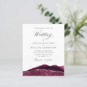 Papier mariage de calligraphie moderne bordeaux et argent (Debout devant)