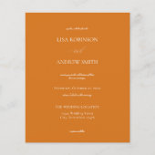 Papier Mariage de calligraphie Orange Budget (Devant)