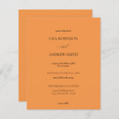 Papier Mariage de calligraphie Orange Budget (Devant / Derrière)