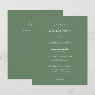 Papier Mariage de calligraphie verte Budget Sage