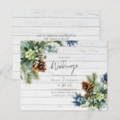 Papier MARIAGE de chardon bleu hiver BUDGET (Devant / Derrière)