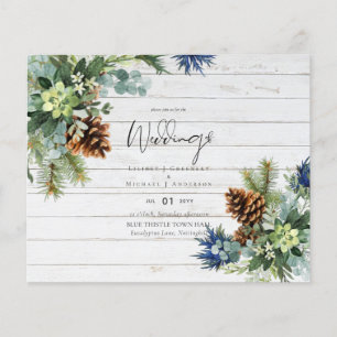 Papier MARIAGE de chardon bleu hiver BUDGET