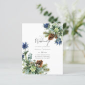Papier MARIAGE de chardon bleu hiver BUDGET (Debout devant)