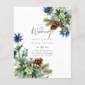 Papier MARIAGE de chardon bleu hiver BUDGET (Devant)