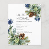 Papier MARIAGE de chardon bleu hiver BUDGET (Devant)