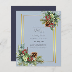 Papier MARIAGE de chardon bleu hiver BUDGET