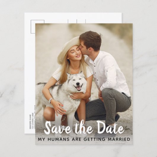 Papier Mariage de chien Enregistrer la date Budget QR Cod (Devant / Derrière)