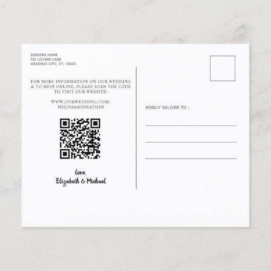 Papier Mariage de chien Enregistrer la date Budget QR Cod (Dos)