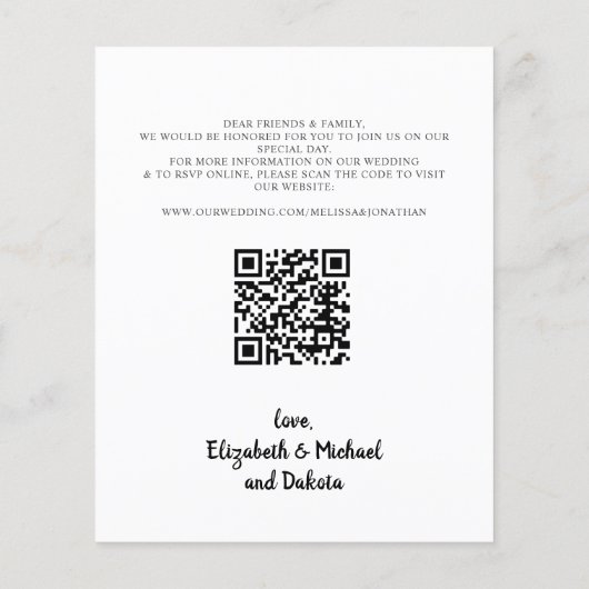 Papier Mariage de chien Enregistrer la date Budget QR Cod (Dos)