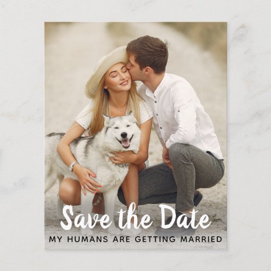 Papier Mariage de chien Enregistrer la date Budget QR Cod (Devant)
