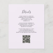 Papier Mariage de code QR de la lavande d'âge or violet b (Dos)