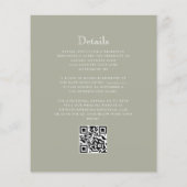 Papier Mariage de code QR du monogramme vert de l'échelle (Dos)