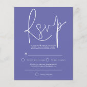 Papier Mariage de code QR du script budgétaire bleu RSVP (Devant)