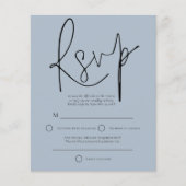Papier Mariage de code QR du script budgétaire Dusty Blue (Devant)