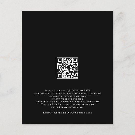 Papier Mariage de code QR du script de photo budgétaire I (Dos)
