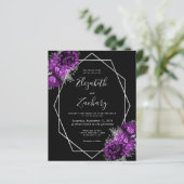 Papier Mariage de code QR noir couleur argent violet budg (Debout devant)