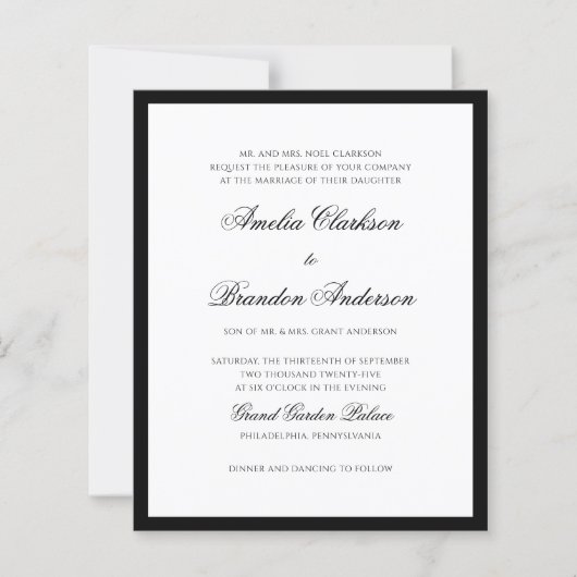 Papier MARIAGE de code QR noir et blanc BUDGET Classic (Devant)