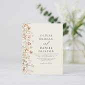 Papier Mariage de code QR tout en un Fleur sauvage budgét (Debout devant)
