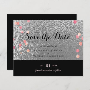 Papier Mariage de Confetti en argent noir rose Rosegold
