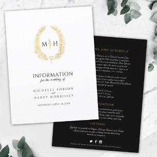 Papier Mariage de couronnes en or noir monogramme