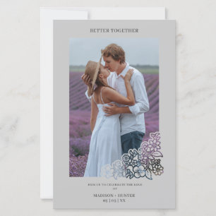 Papier Mariage de de cadre végétal à budget gris