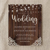 Papier Mariage de dentelle de bois rustique budget