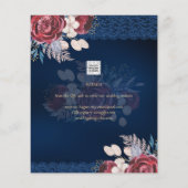 Papier Mariage de dentelle florale bleu Bourgogne moderne (Dos)