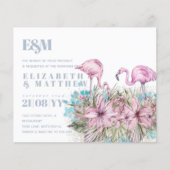 Papier Mariage de Flamants roses tropicaux (Devant)