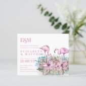 Papier Mariage de Flamants roses tropicaux (Debout devant)