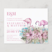 Papier Mariage de Flamants roses tropicaux (Devant)