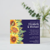 Papier Mariage de fleurs bleues de la Marine Budget moder (Debout devant)