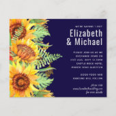 Papier Mariage de fleurs bleues de la Marine Budget moder (Devant)