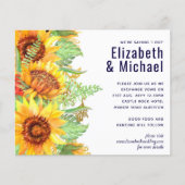 Papier Mariage de fleurs bleues de la Marine Budget moder (Devant)