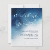 Papier Mariage de flocons de neige bleu blanc (Devant)