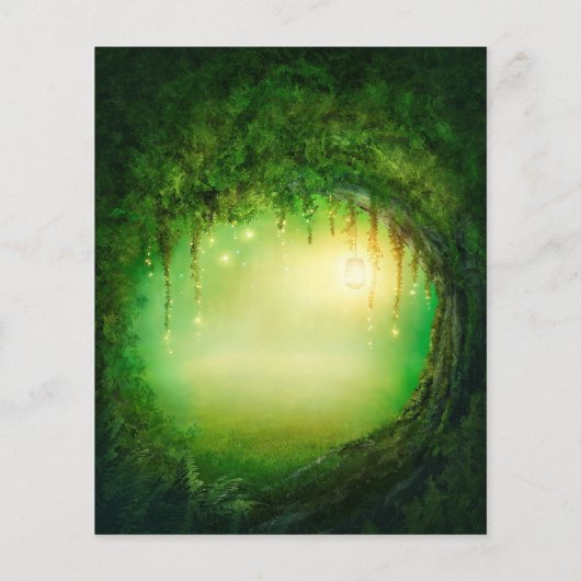 Papier Mariage de forêt verte enchantée Photo Enregistrer (Dos)