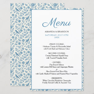 Papier Mariage de frontière floral chic bleu Toile de Jou