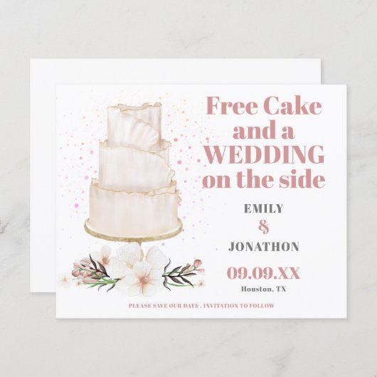 Papier Mariage De Gâteau Gratuit Sur Le Côté Enregistrer  (Devant / Derrière)