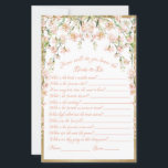 Papier Mariage de jeu de Fête des mariées de rougissement<br><div class="desc">Jeu de douche à nuptiale botanique florale d'aquarelle rose assez rose. "Comment connaîtrons-nous la mariée ?" Parfait pour votre événement de douche nuptiale.</div>