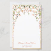 Papier Mariage de jeu de Fête des mariées florale rose (Dos)