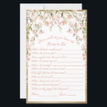 Papier Mariage de jeu de Fête des mariées florale rose<br><div class="desc">Jeu de douche à nuptiale botanique florale d'aquarelle rose assez rose. "Comment connaîtrons-nous la mariée ?" Parfait pour votre événement de douche nuptiale.</div>
