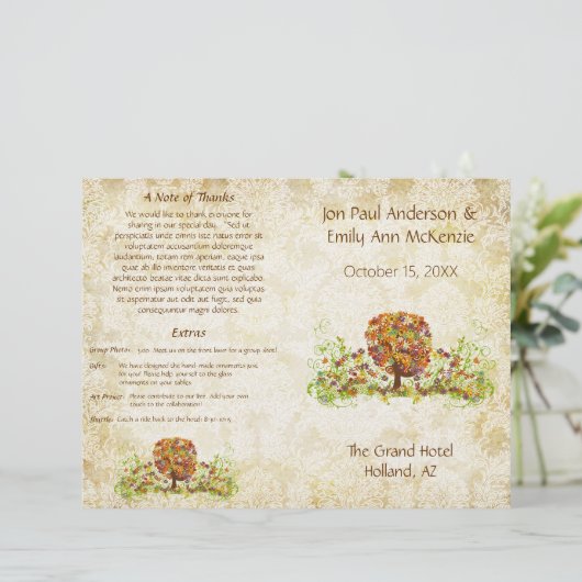 Papier Mariage de la branche côté forêt enchantée (Debout devant)