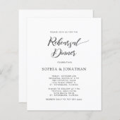 Papier Mariage de la calligraphie budgétaire Dîner de rép (Devant / Derrière)