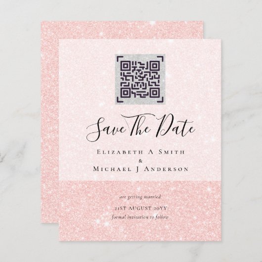 Papier Mariage de la date de sauvegarde du code de numéri (Devant / Derrière)