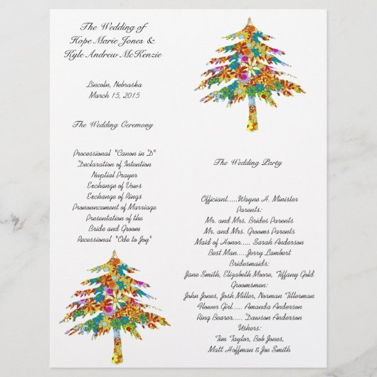 Papier Mariage de la forêt de pins enchantés (Devant)