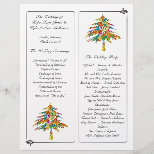 Papier Mariage de la forêt de pins enchantés (Devant)