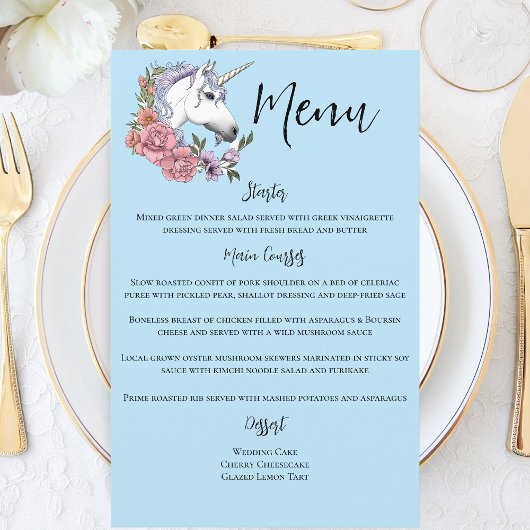Papier Mariage de licorne blanche