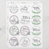 Papier Mariage de mariée de la chambre de thé Faveurs (Devant / Derrière)