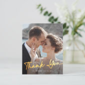 Papier Mariage de Merci de budget photo Gold Script moder (Debout devant)