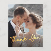 Papier Mariage de Merci de budget photo Gold Script moder (Devant)