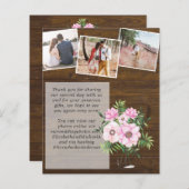 Papier Mariage de Merci de  de la Monnaie Rose (Devant / Derrière)